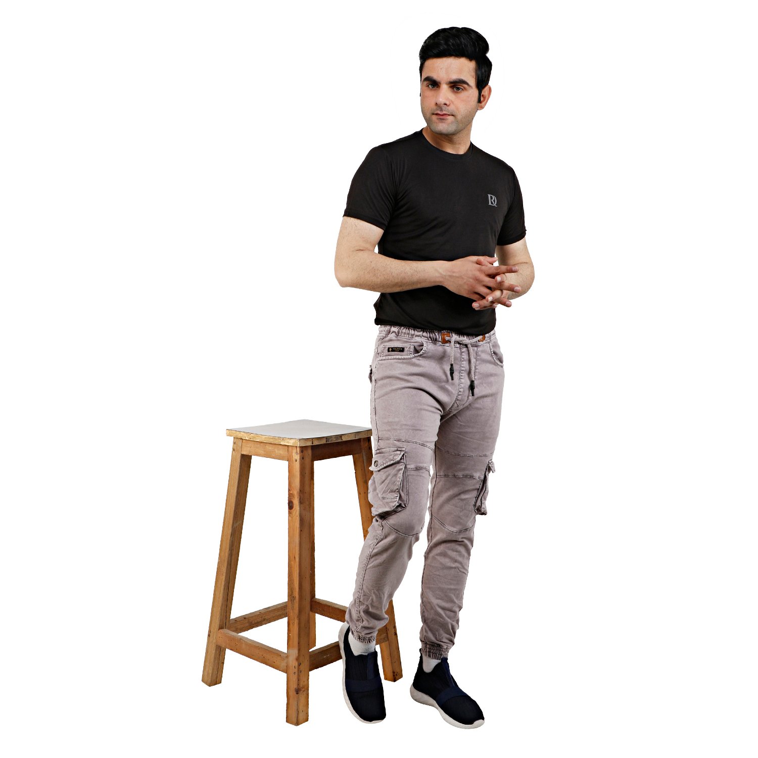 French Cliff cargo jogger stool shot